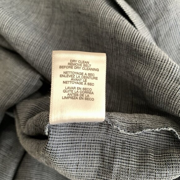 Michael Kors Button Roll Tab Sleeve Shirtdress Blue Size 12 Linen Blend NWT - Picture 14 of 14